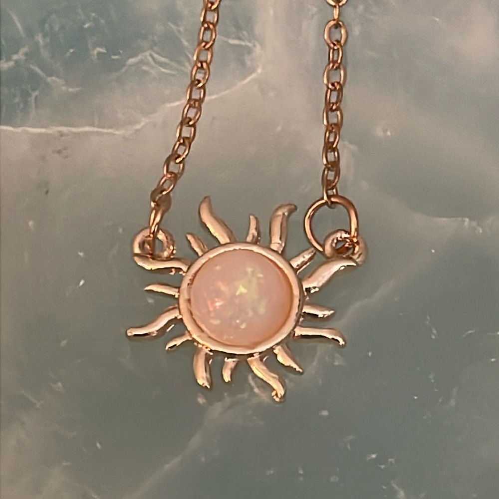 Sun Necklace Opalescent Gold Bohemian Celestial Whimsigoth Boho Jewelry